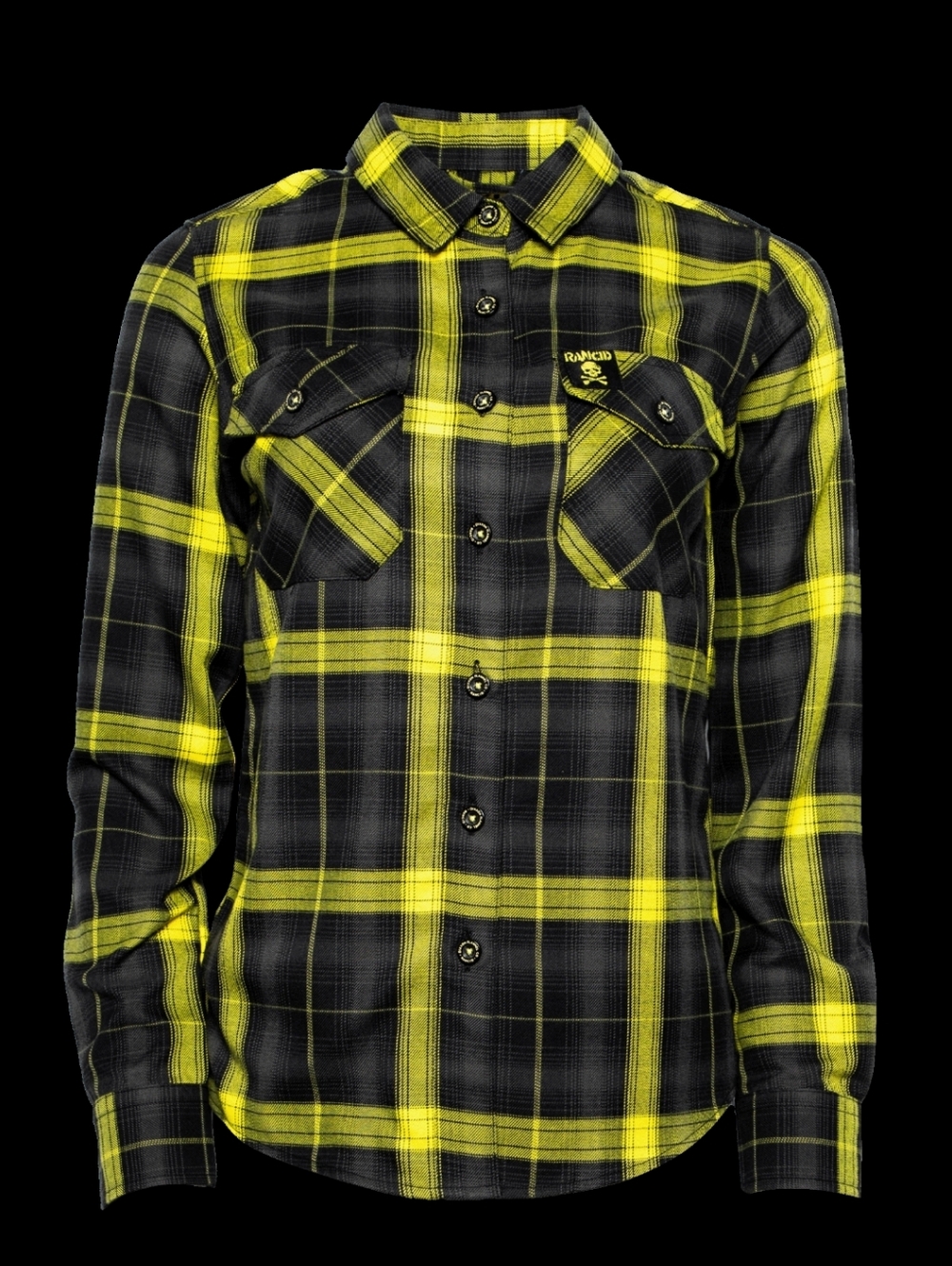 DIXXON Flannel Co Womens 2XL Rancid Yellow and Black Plaid Button-Down Shirt